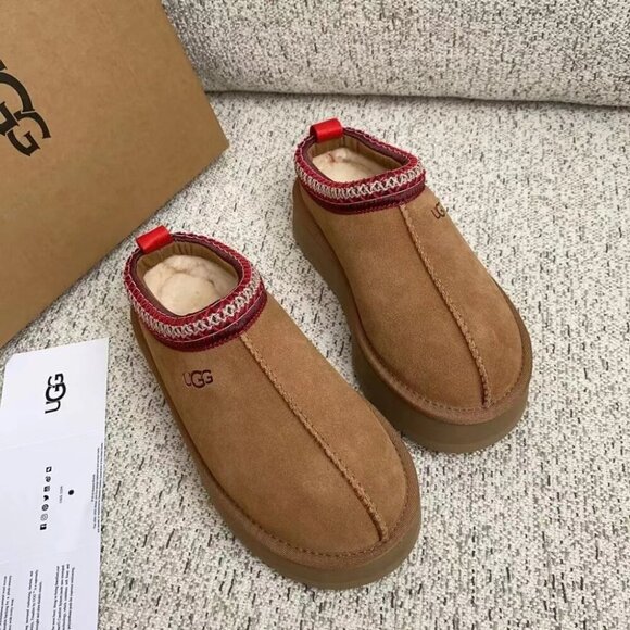 Brand New UGG Women’s Tazz Platform Slippers Chestnut - Picture 7 of 9